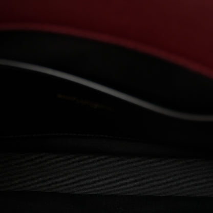 Saint Laurent Lambskin Quilted Monogram Toy Loulou Crossbody Bag  Rouge Cabernet 5 of 9