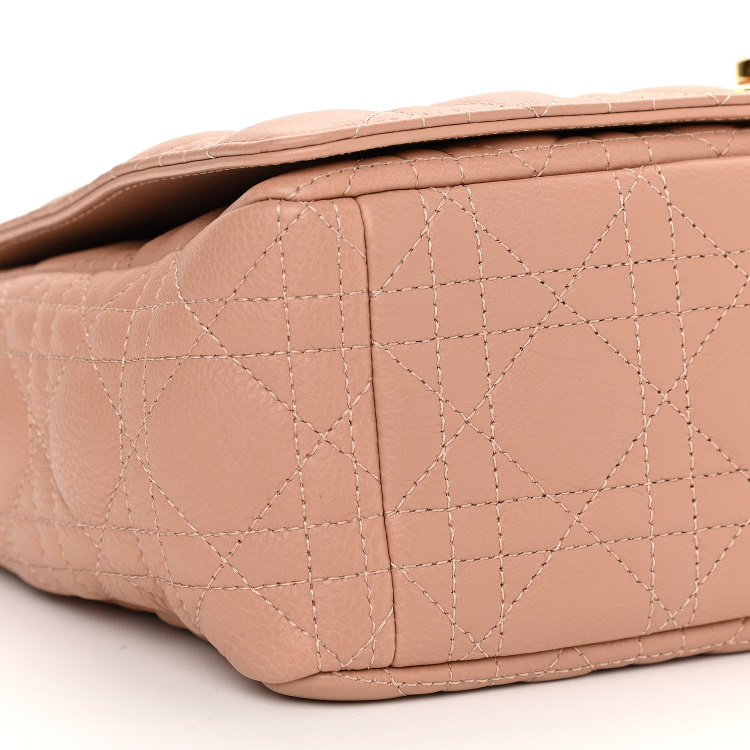 Christian Dior Grained Calfskin Cannage Large Caro Bag Rose De Vents 9 of 10
