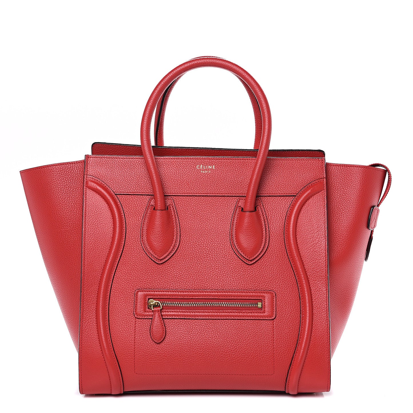 Drummed Calfskin Mini Luggage Coquelicot