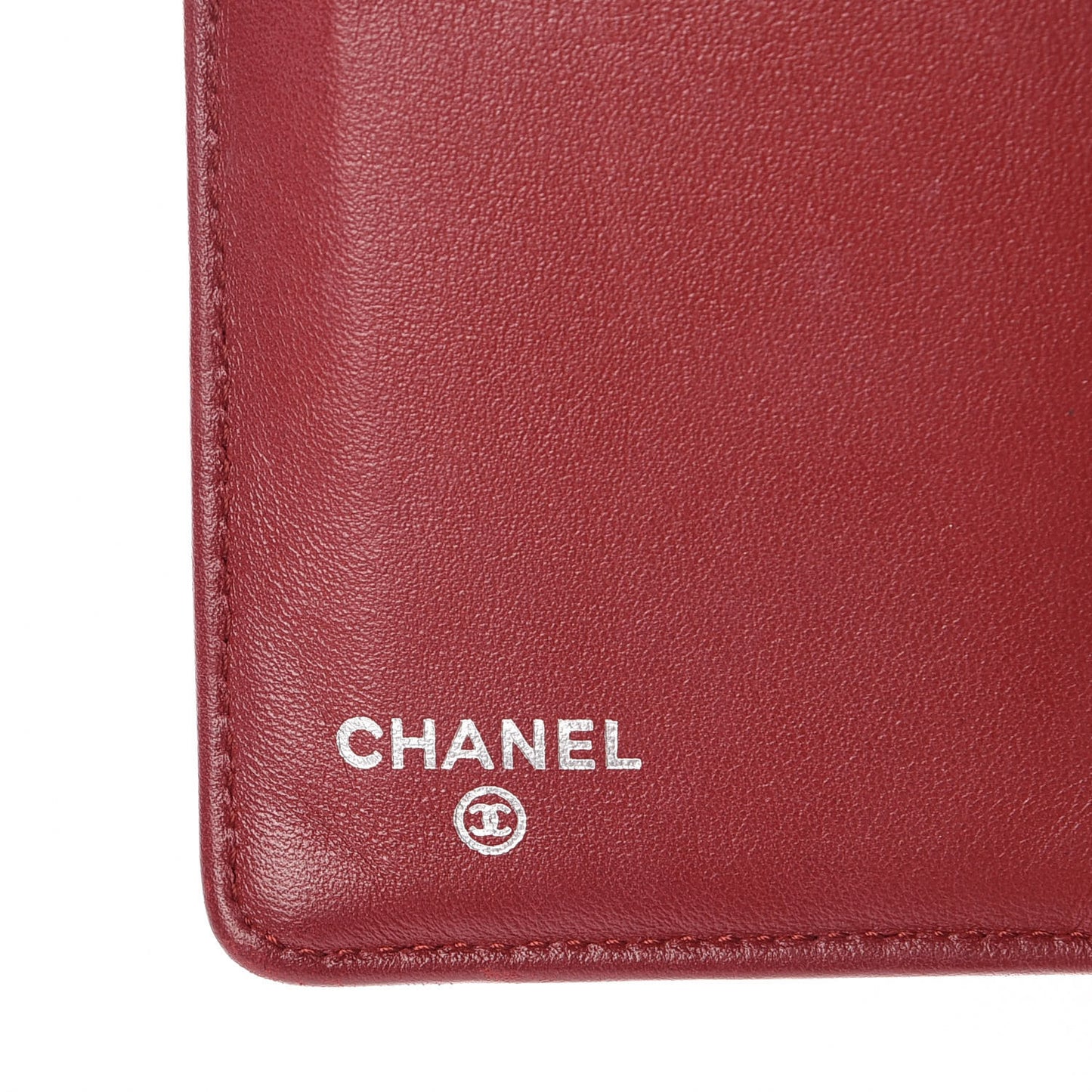 Lambskin Quilted Yen Wallet Red