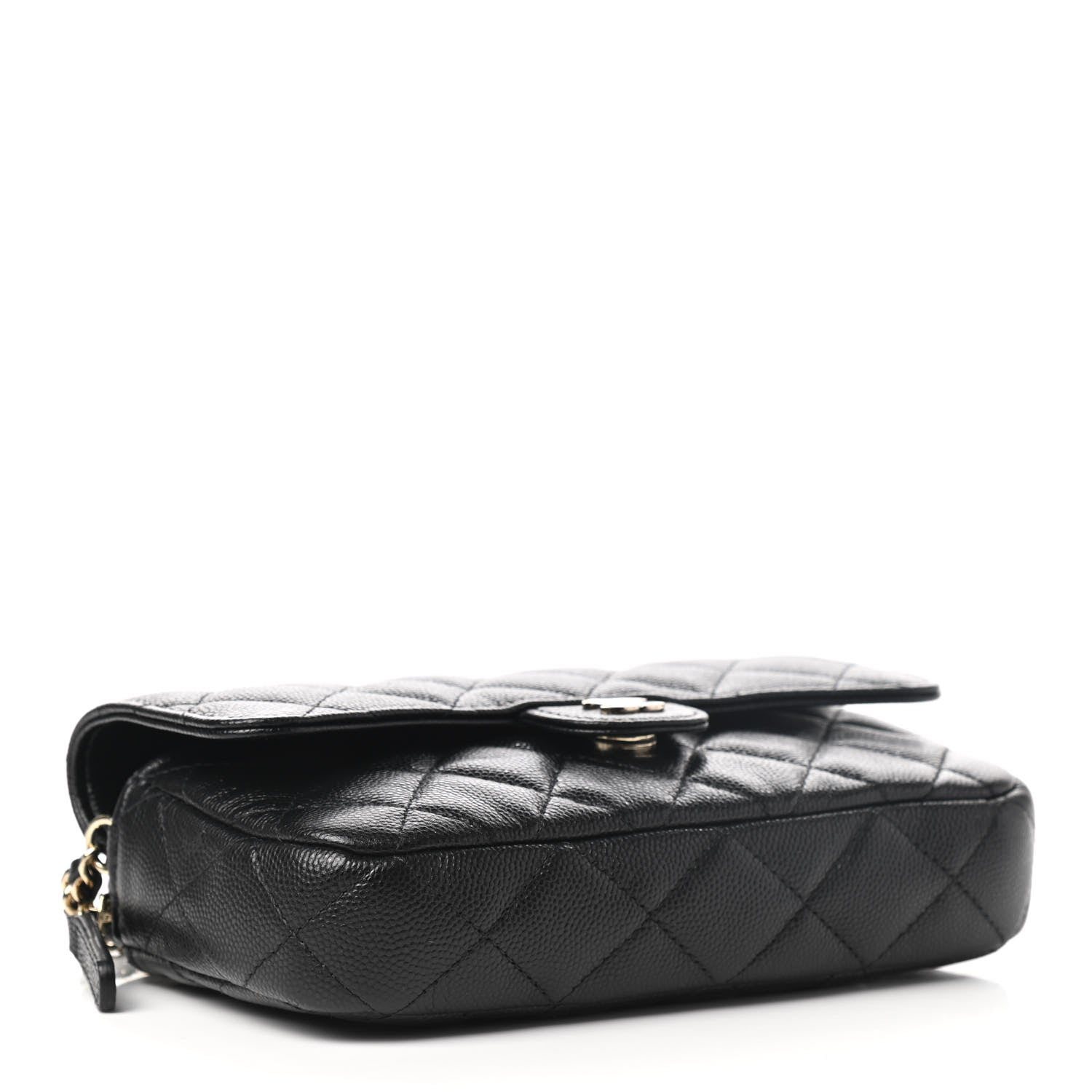 Chanel Caviar Quilted Flap Phone Holder With Chain Black 4 of 11