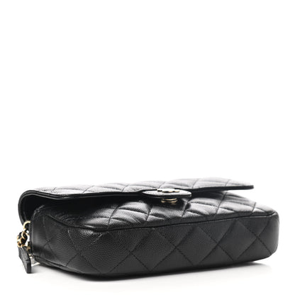 Chanel Caviar Quilted Flap Phone Holder With Chain Black 4 of 11