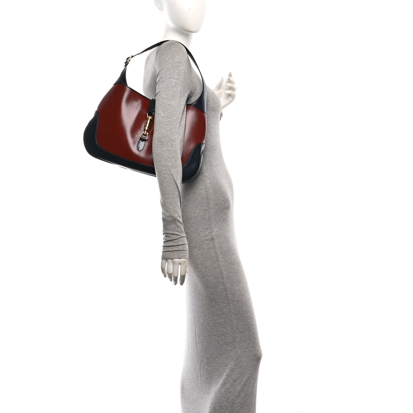 Boarded Dyana Lux Calfskin Bi-Color Medium Jackie 1961 Hobo Red Mineral Blue Red Mineral Blue