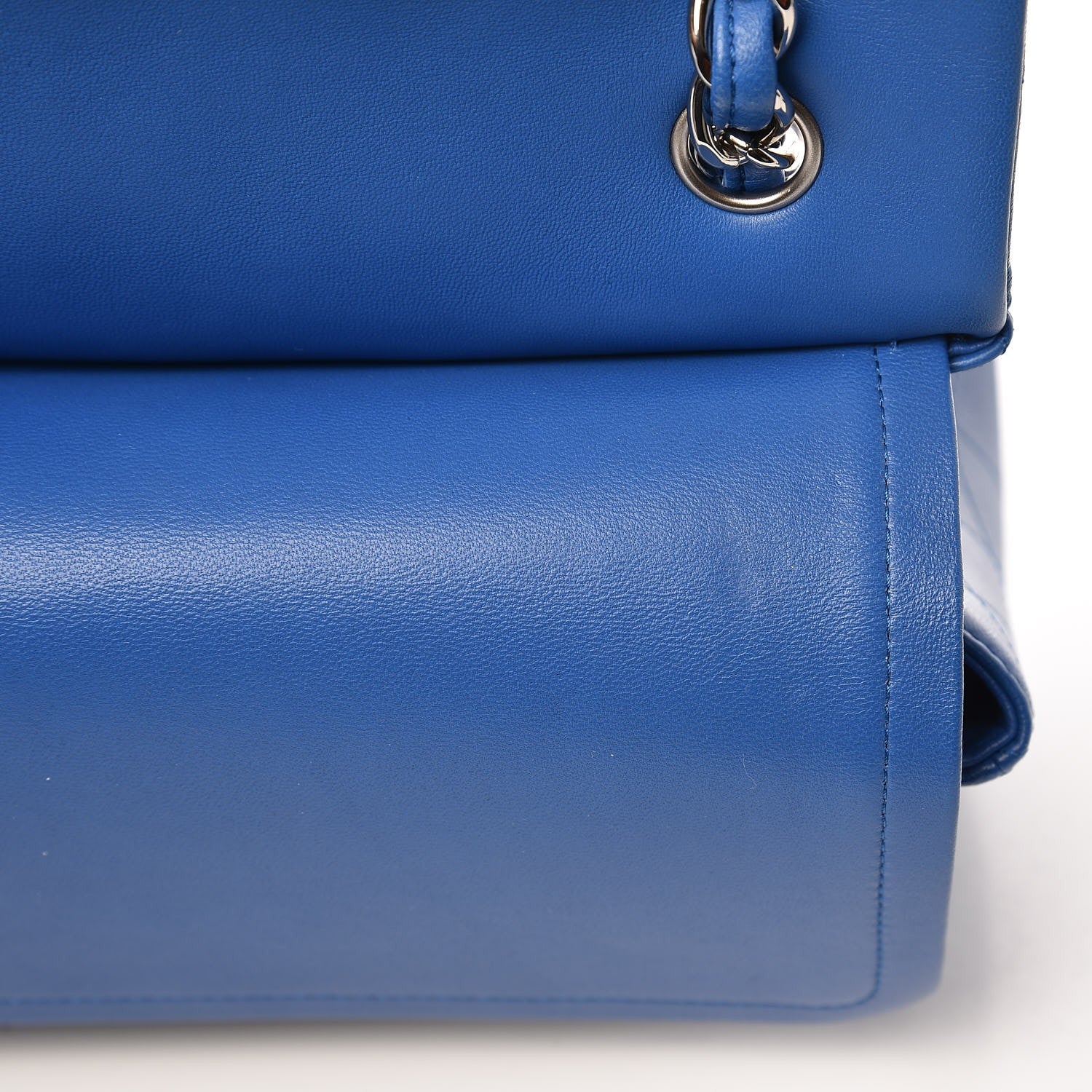 Chanel Lambskin Quilted Jumbo Double Flap Blue 9 of 10