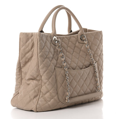 Chanel Caviar Quilted Large Shiva Tote Beige 3 of 15