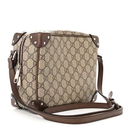 Gucci GG Supreme Monogram Textured Calfskin Square Messenger Bag Beige Ebony New Acero 3 of 10