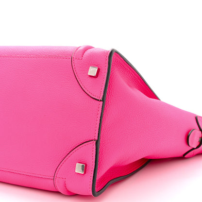 Celine Drummed Calfskin Mini Luggage Fluo Pink 10 of 14