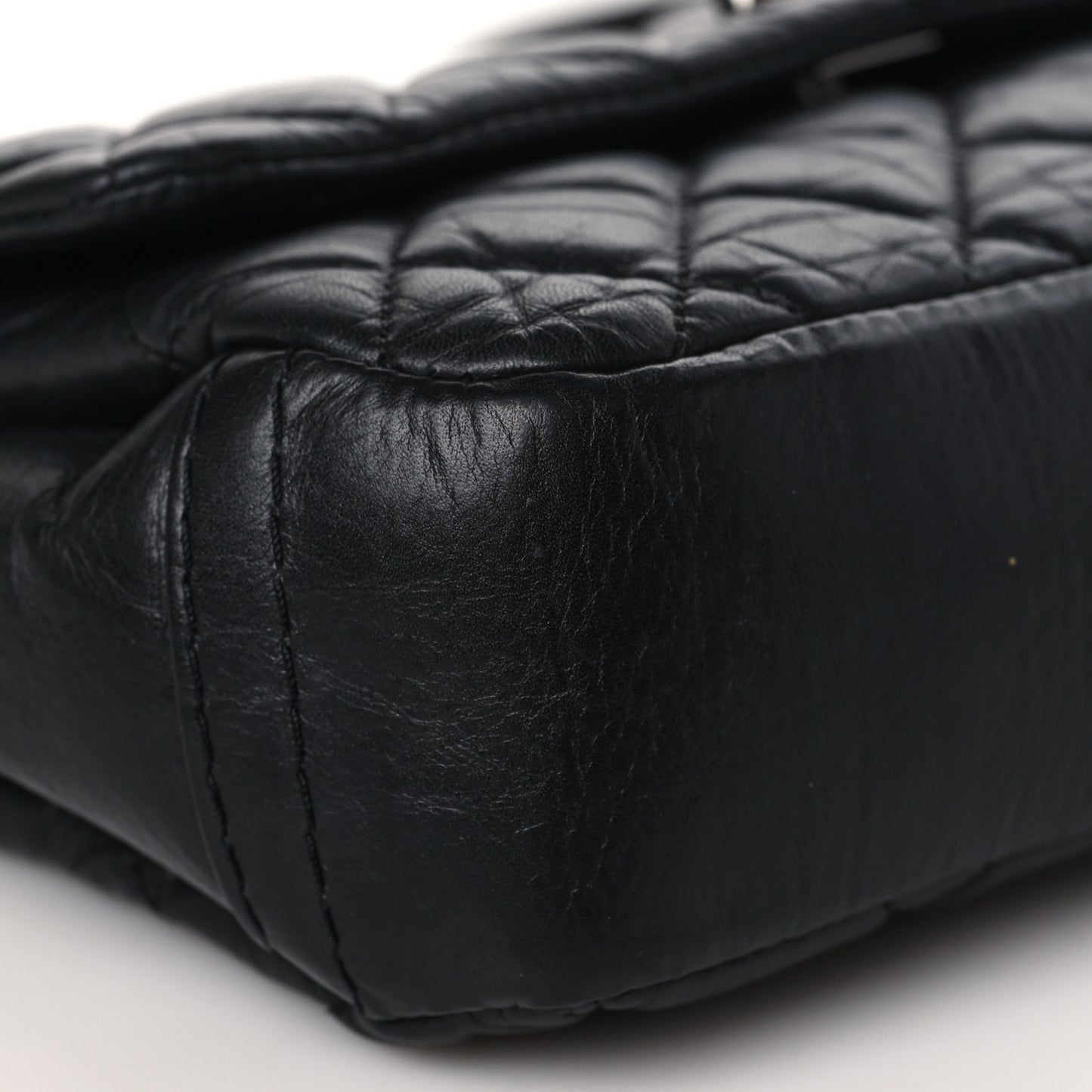 Aged Calfskin Quilted Mini Lady Pearly Flap Black