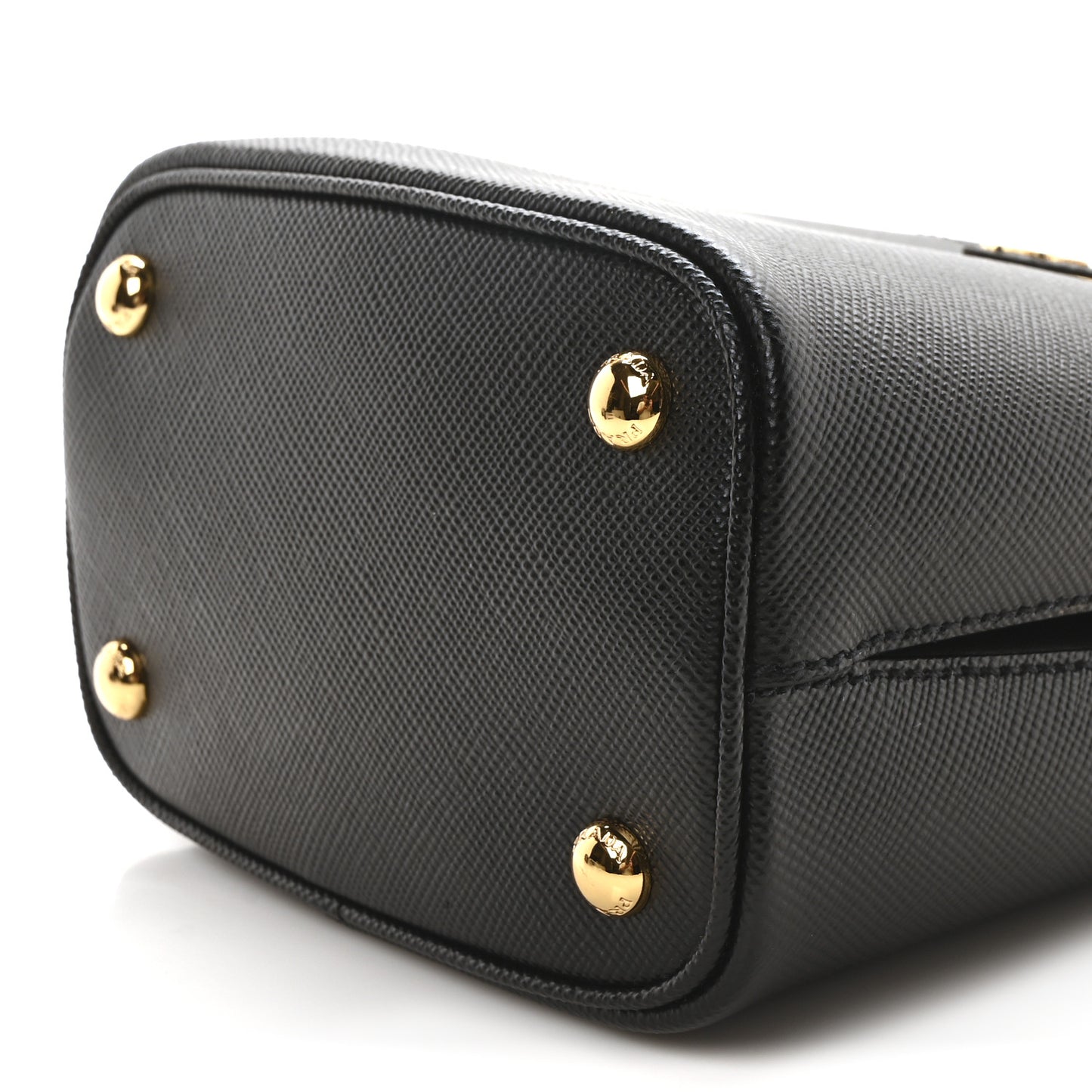 Saffiano Cuir Small Panier Bucket Bag Black Fuoco