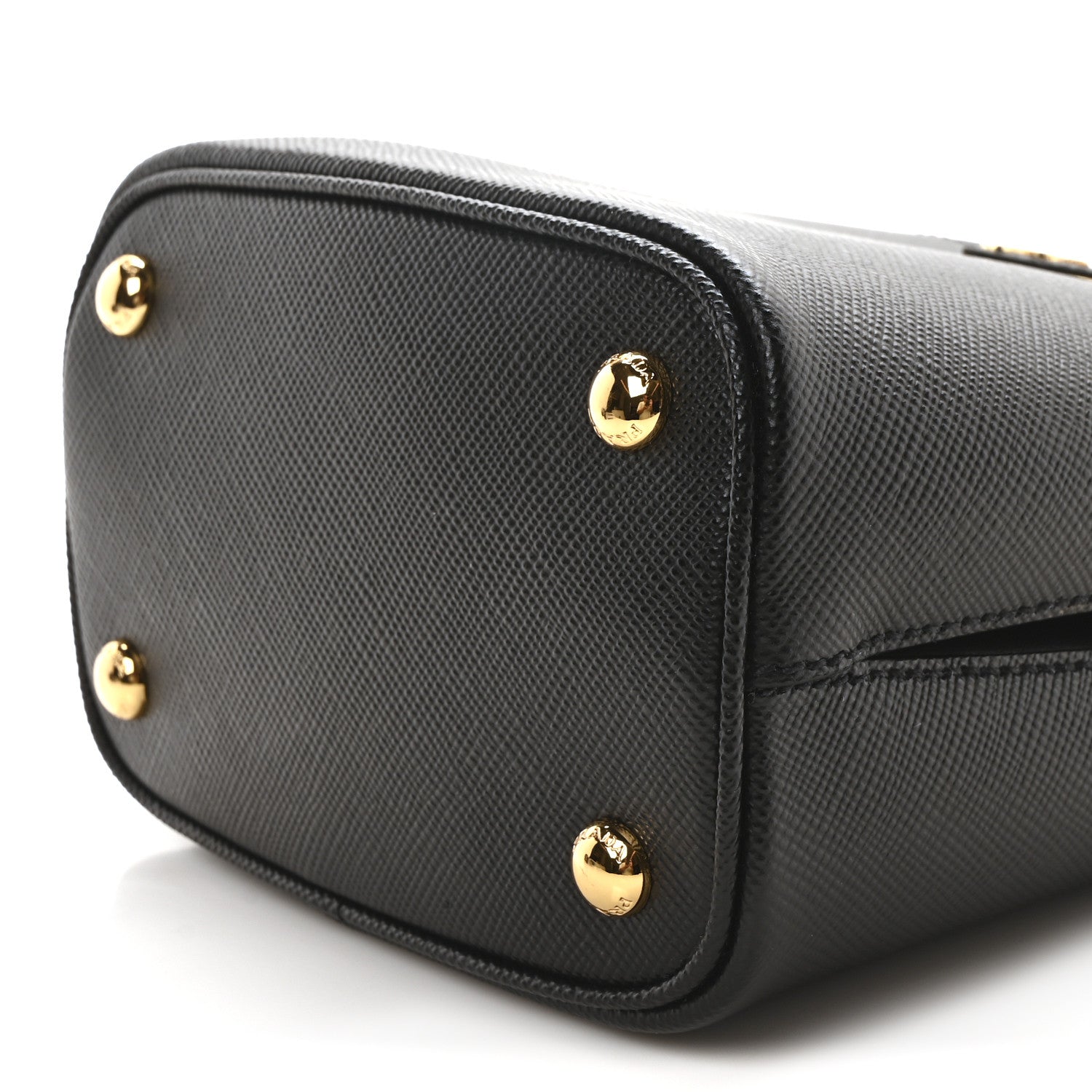 Prada Saffiano Cuir Small Panier Bucket Bag Black Fuoco 9 of 9