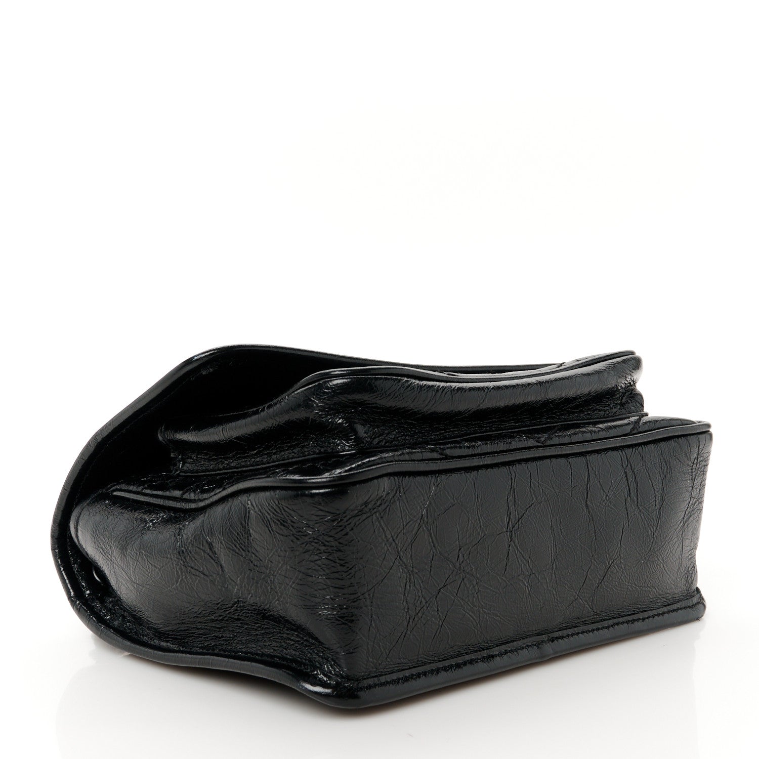 Saint Laurent Crinkled Calfskin Matelasse Monogram Baby Niki Chain Satchel Black 4 of 10