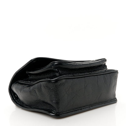 Saint Laurent Crinkled Calfskin Matelasse Monogram Baby Niki Chain Satchel Black 4 of 10