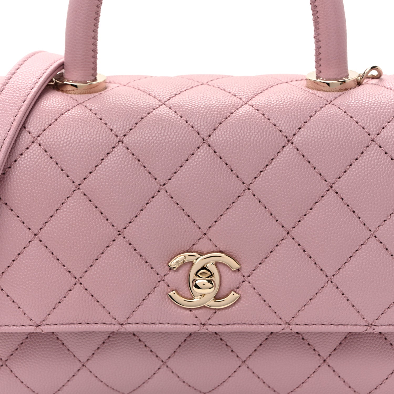Chanel Caviar Quilted Mini Coco Handle Flap Light Pink 8 of 10
