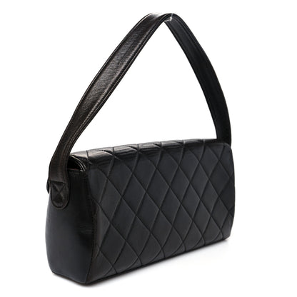 Chanel Lambskin Quilted CC Flap Shoulder Bag Black 2 of 8