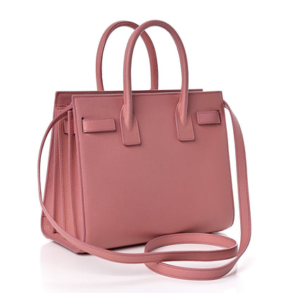 Saint Laurent Grained Calfskin Baby Sac De Jour Dark Rose 3 of 10