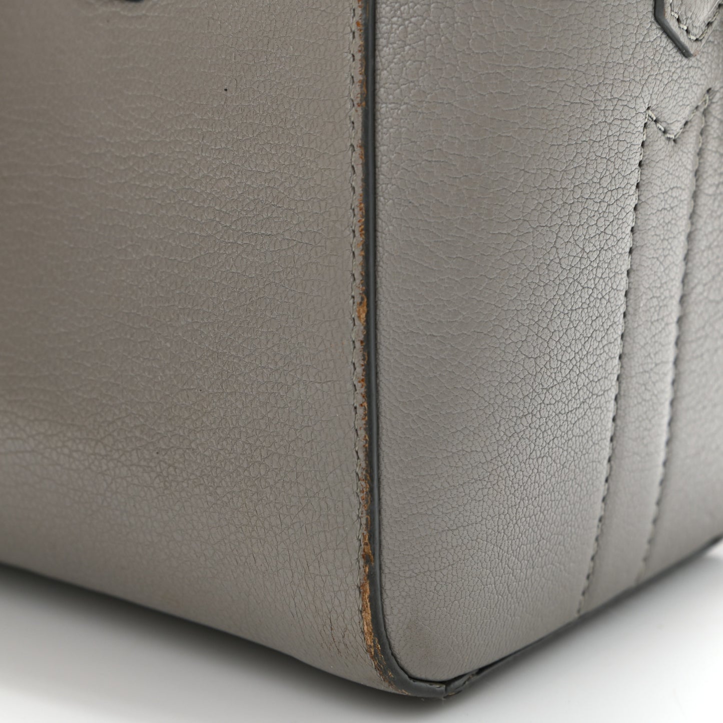 Sugar Goatskin Mini Antigona Pearl Grey