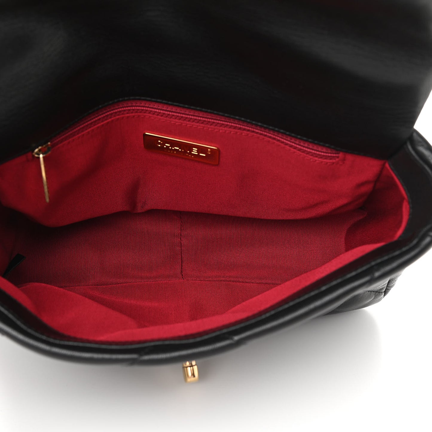 Shiny Goatskin Quilted Medium Chanel 19 Flap Black