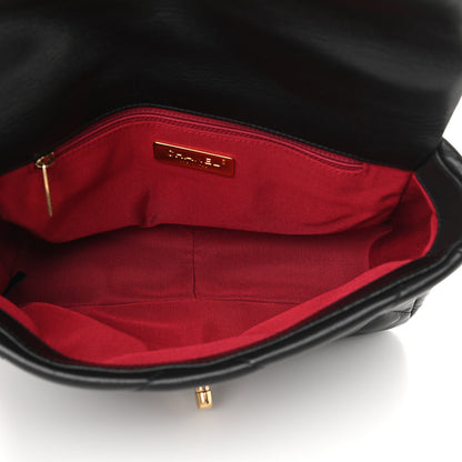 Chanel Shiny Goatskin Quilted Medium Chanel 19 Flap Black 5 of 11
