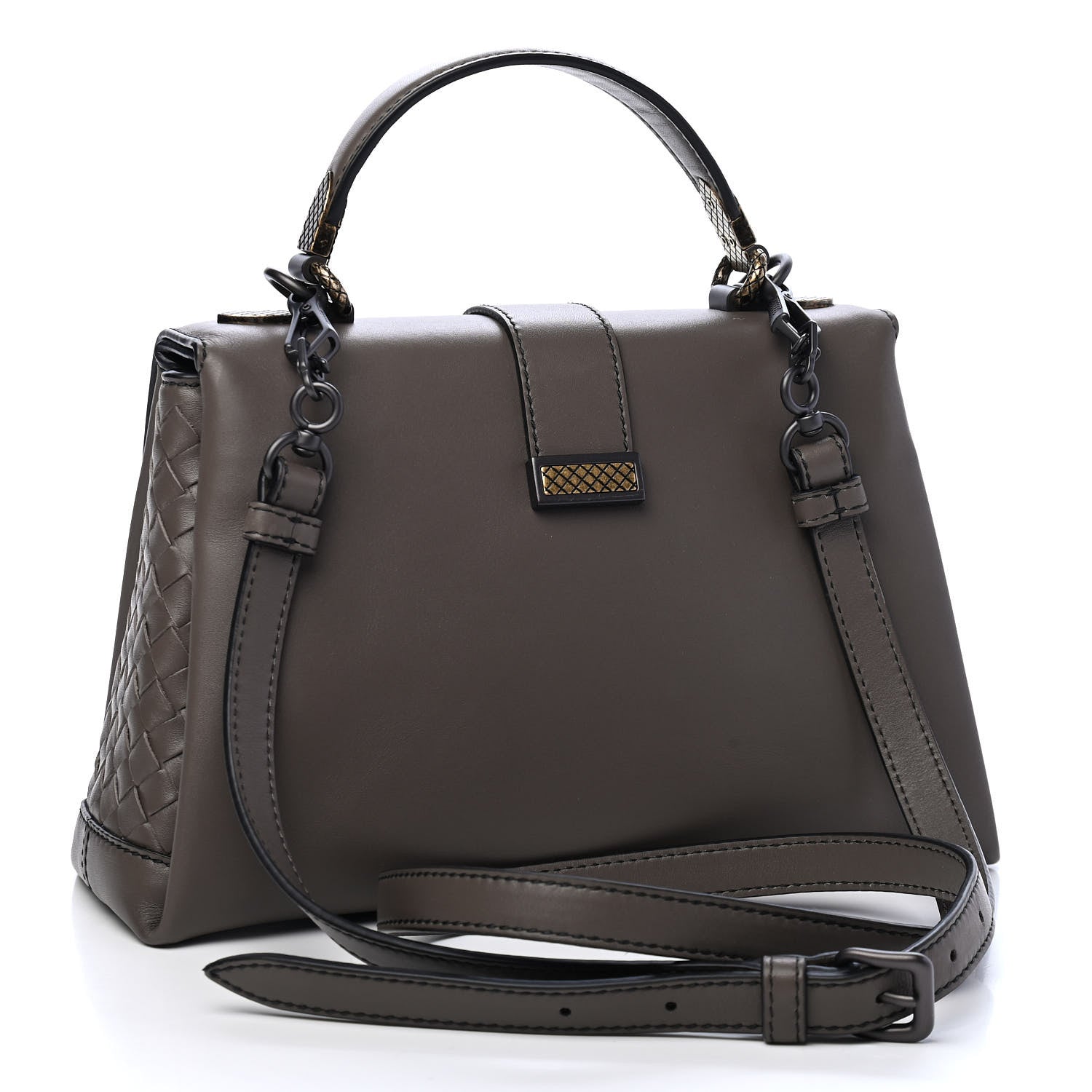 Bottega Veneta Calfskin Small Piazza Bag Steel 2 of 7