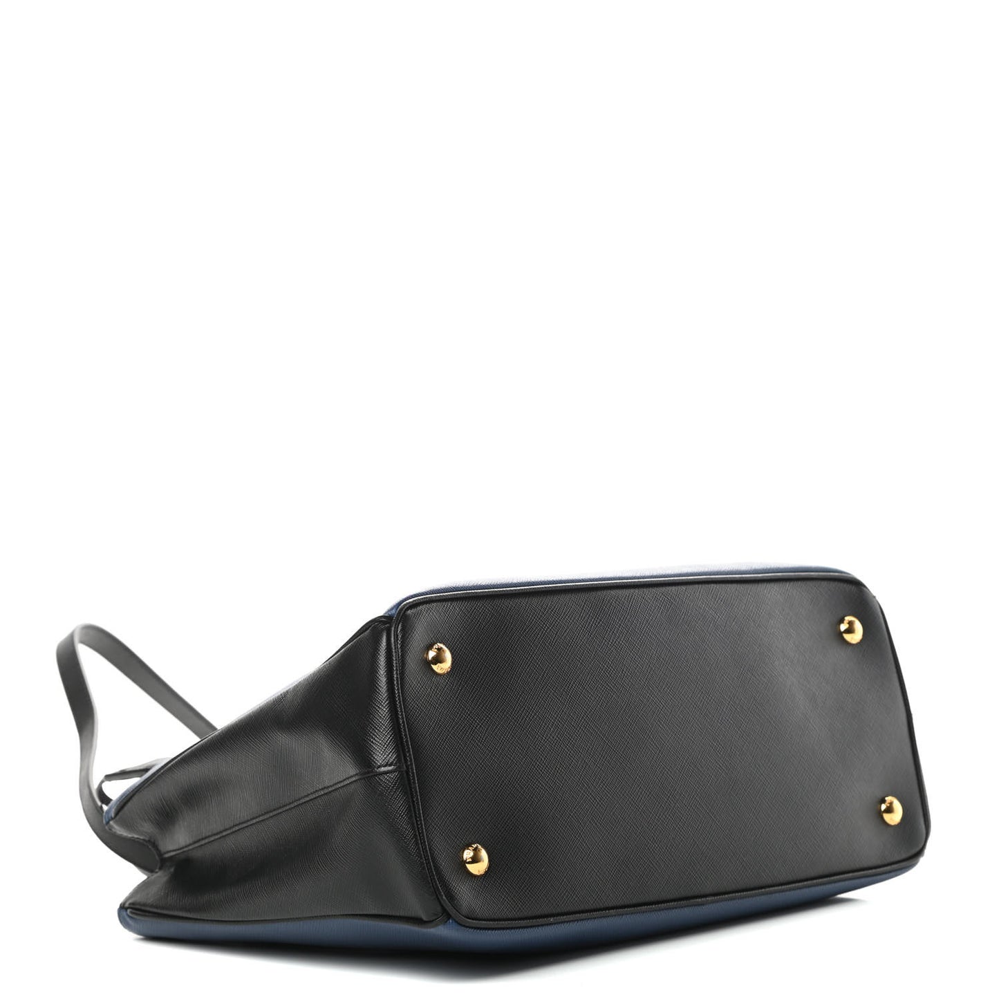 Saffiano Lux Bi-Color Medium Tote Bluette Black