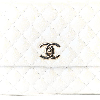 Chanel Iridescent Caviar Quilted Small Coco Handle Flap White 9 of 11