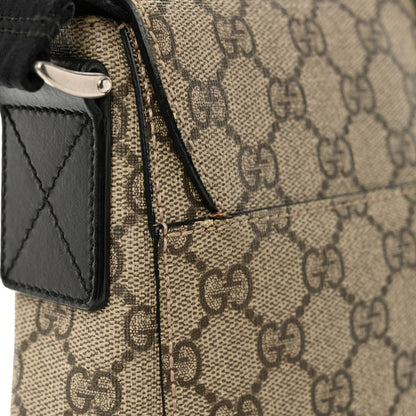 Gucci GG Supreme Monogram Web Flap Messenger Bag Black 11 of 11
