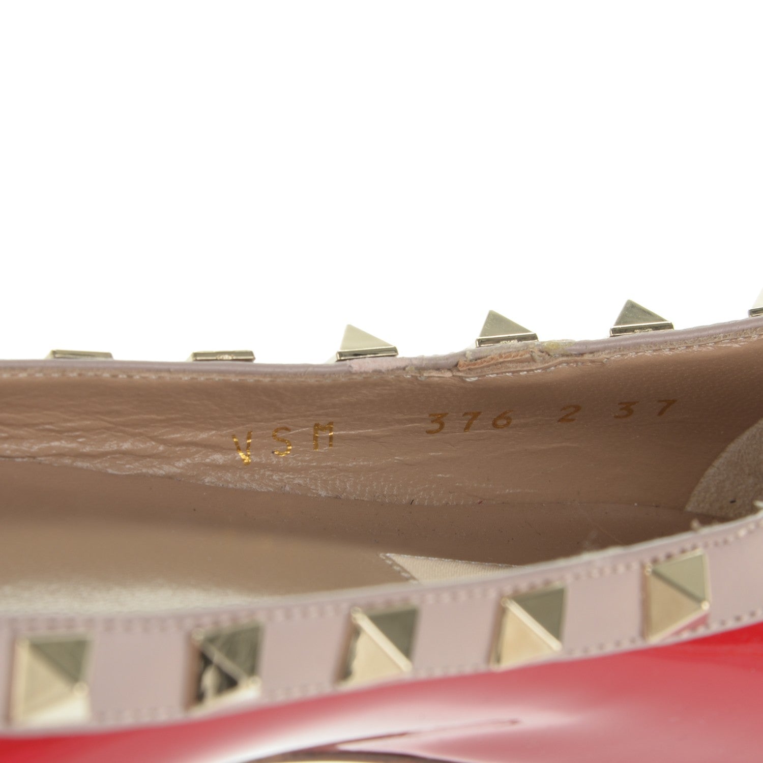 Valentino Garavani Patent Rockstud Ballerina Flats 37 Rosso Valentino Poudre 7 of 7