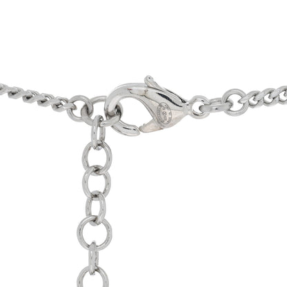 Chanel Pearl Crystal CC Heart Necklace Silver Pearly White 4 of 4