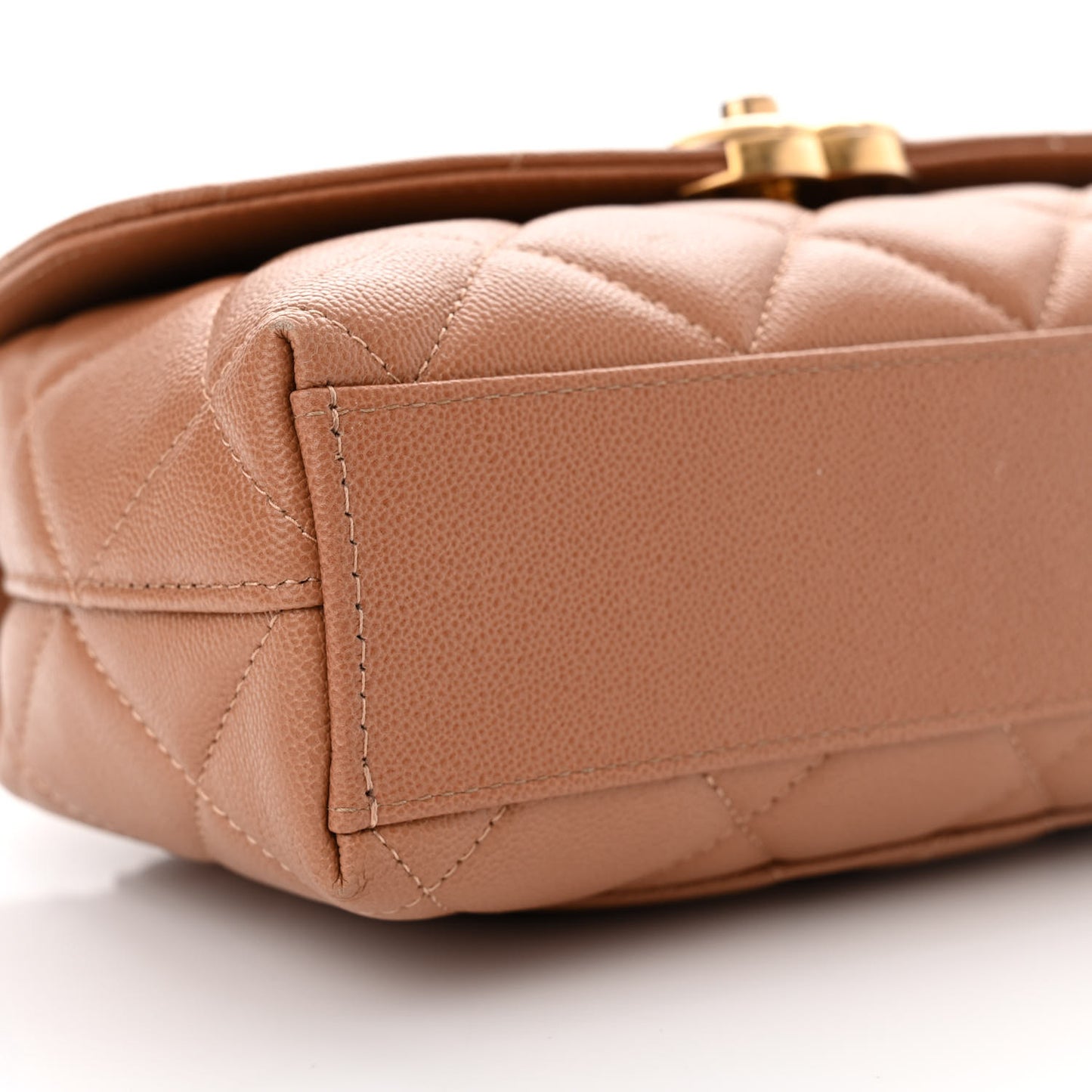 Caviar Quilted Small Flap Dark Beige