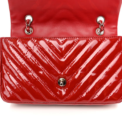 Chanel Patent Chevron Quilted Medium Single Flap Red 12 of 12