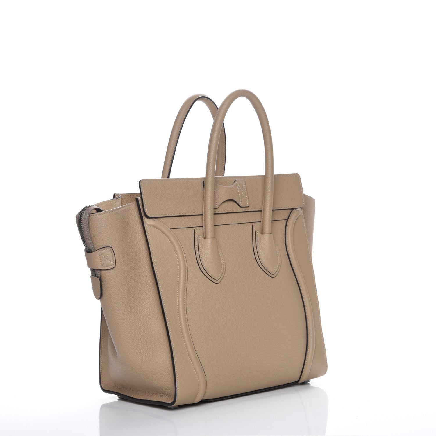 Celine Drummed Calfskin Mini Luggage Dune 3 of 7