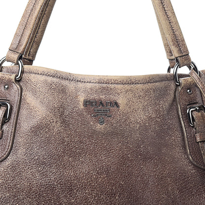 Prada Cervo Zippers Hobo Brown 13 of 15