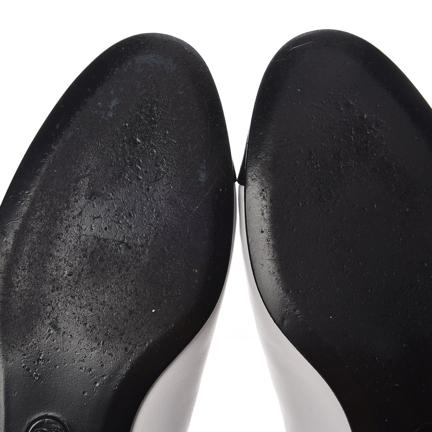 Lambskin Cap Toe Ballerina Flats 38 White Black