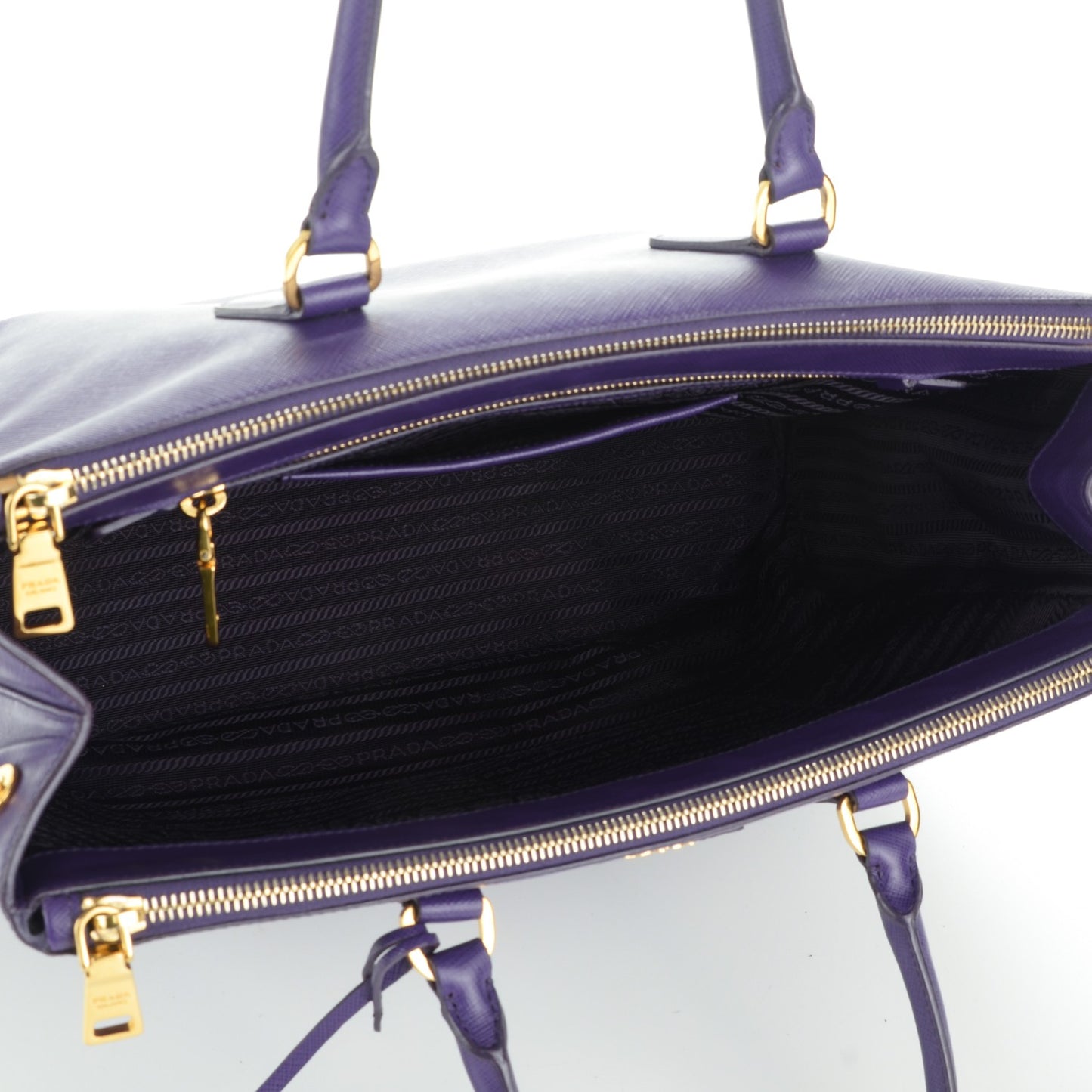 Saffiano Large Galleria Double Zip Tote Viola
