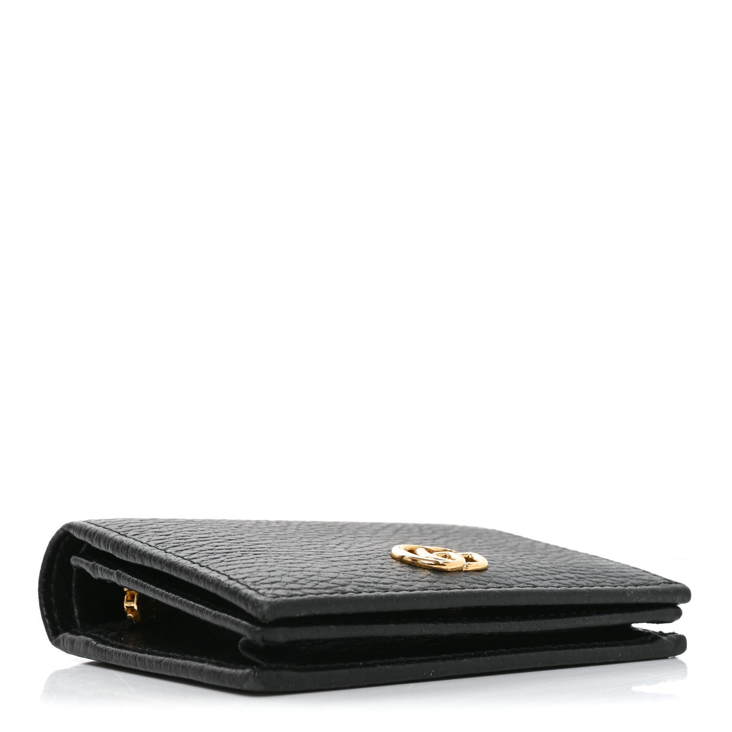 Gucci Pebbled Calfskin GG Marmont Card Case Black 4 of 7