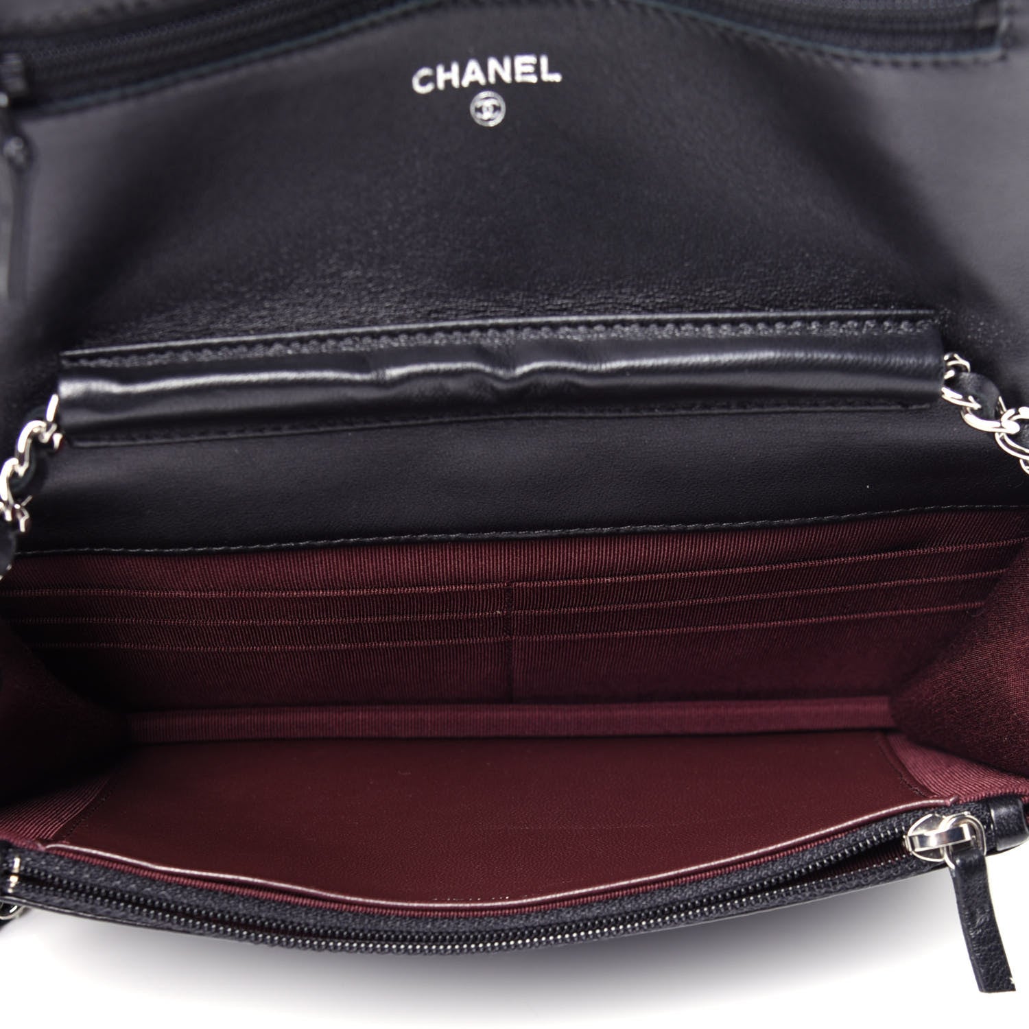 Chanel Lambskin Quilted Wallet On Chain WOC Black 6 of 11