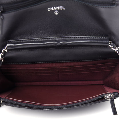 Chanel Lambskin Quilted Wallet On Chain WOC Black 6 of 11