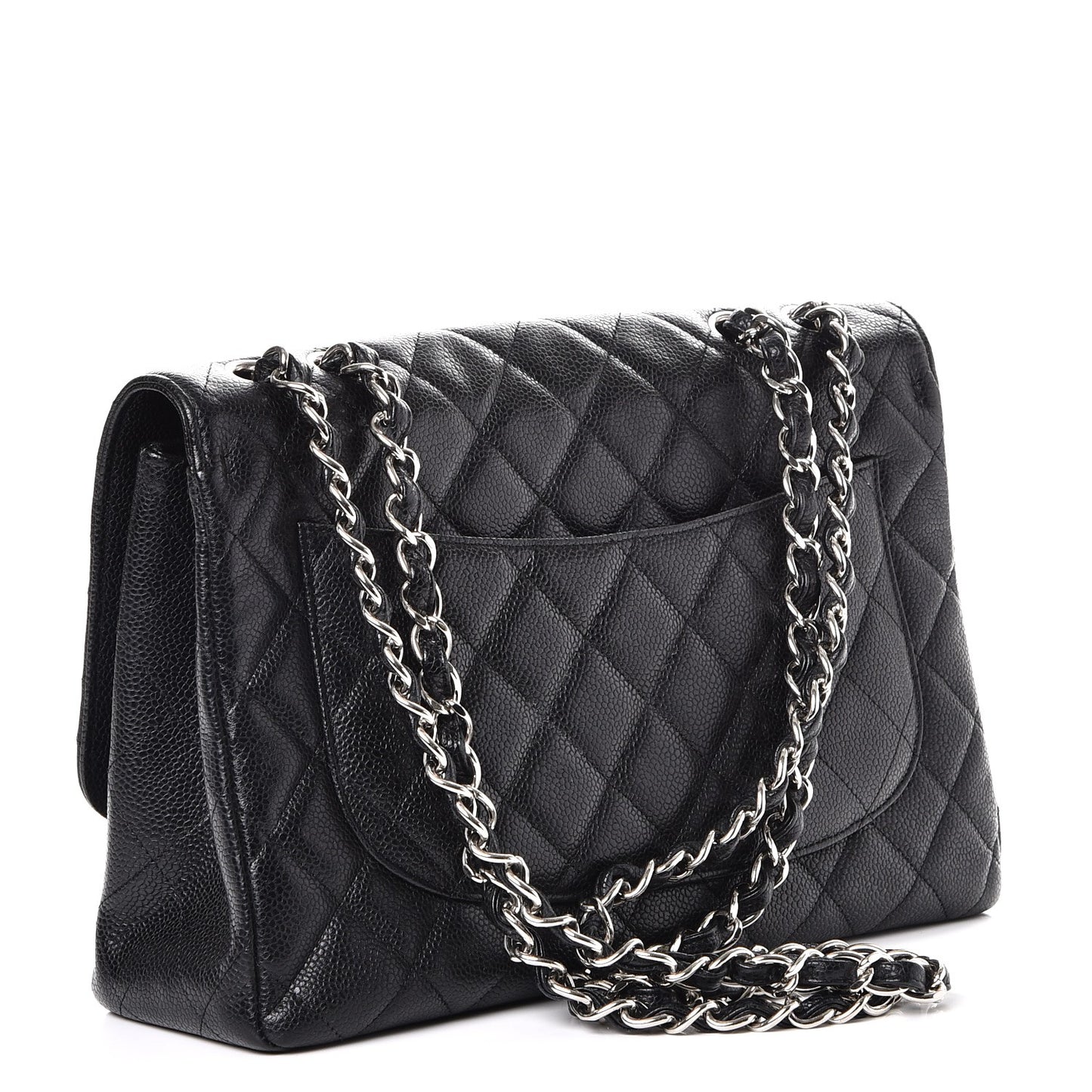Caviar Quilted Jumbo Single Flap Black