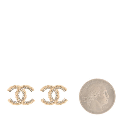 Chanel Crystal CC Earrings Gold 2 of 4