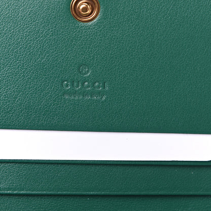 Gucci Calfskin Matelasse GG Marmont Card Case Wallet Emerald 5 of 6