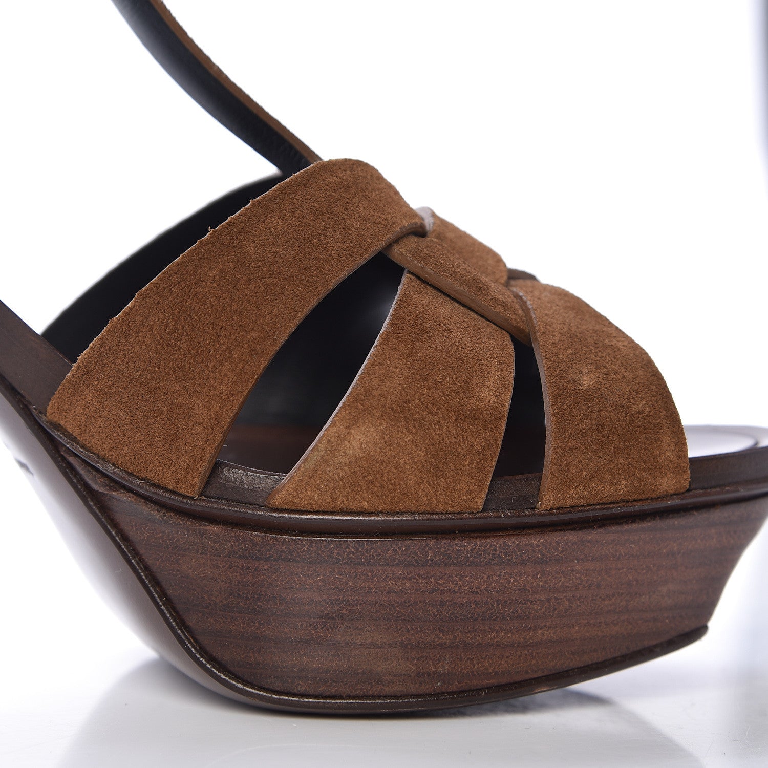 Saint Laurent Suede Tribute 75 Platform Sandals 39 Land 13 of 17