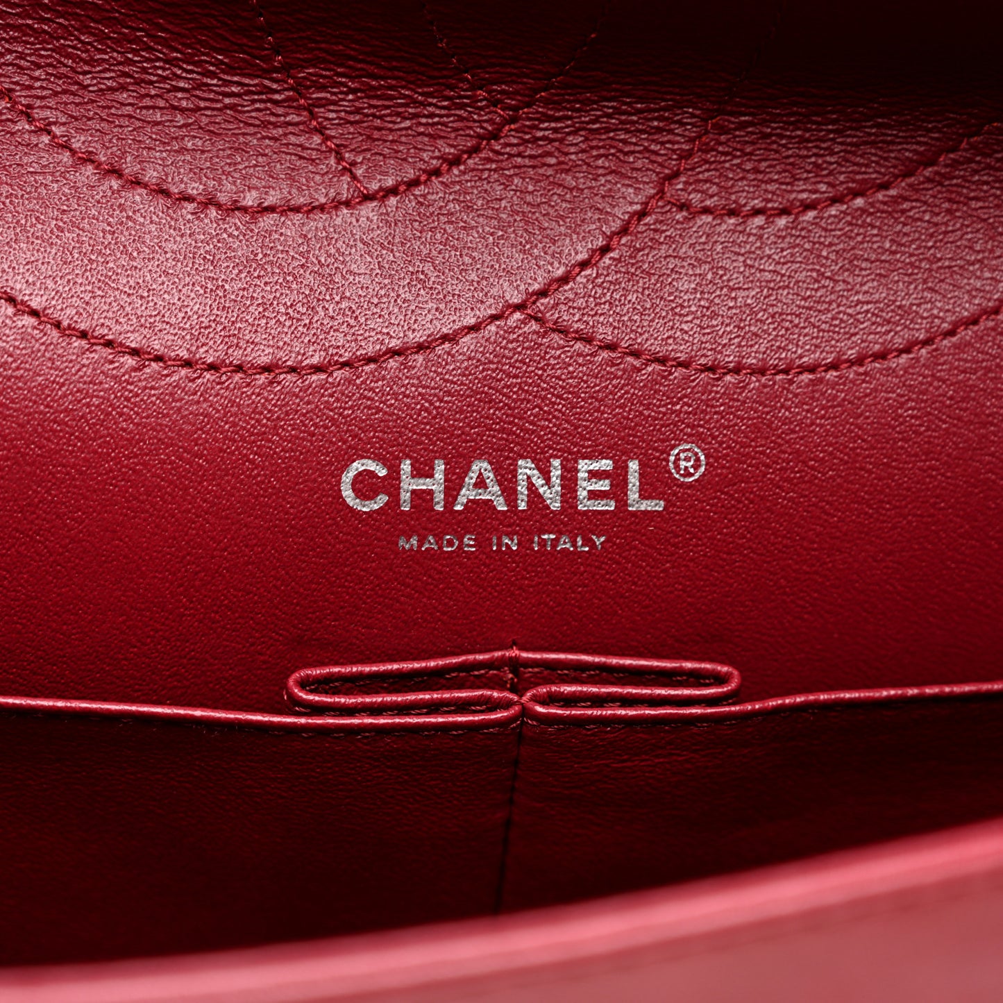 Aged Glazed Calfskin Quilted 2.55 Reissue 227 Flap Red