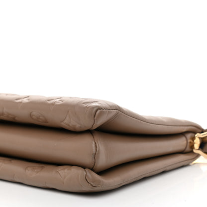 Louis Vuitton Lambskin Embossed Monogram Coussin MM Taupe 8 of 8