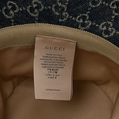 Gucci Denim GG Monogram Brim Hat M Blue Ivory 9 of 9