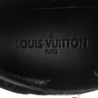 Louis Vuitton Calfskin Suede Monogram Cliff Top Wedge Sneakers 37.5 Black 7 of 8