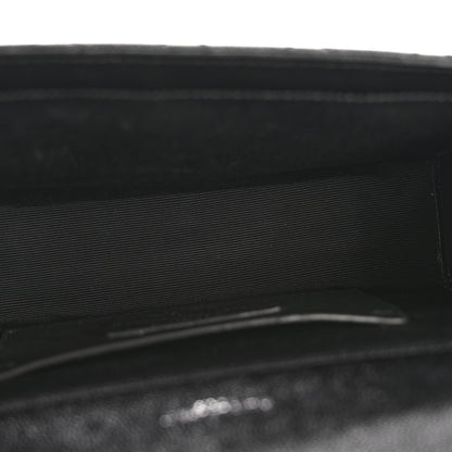 Saint Laurent Grain De Poudre Textured Mixed Matelasse Triquilt Small Monogram Satchel Black 5 of 14