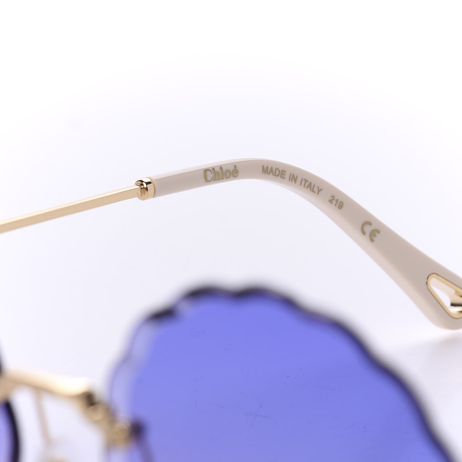Chloe Rosie Bevelled Round Sunglasses CE142S Gold Gradient Pink 5 of 7