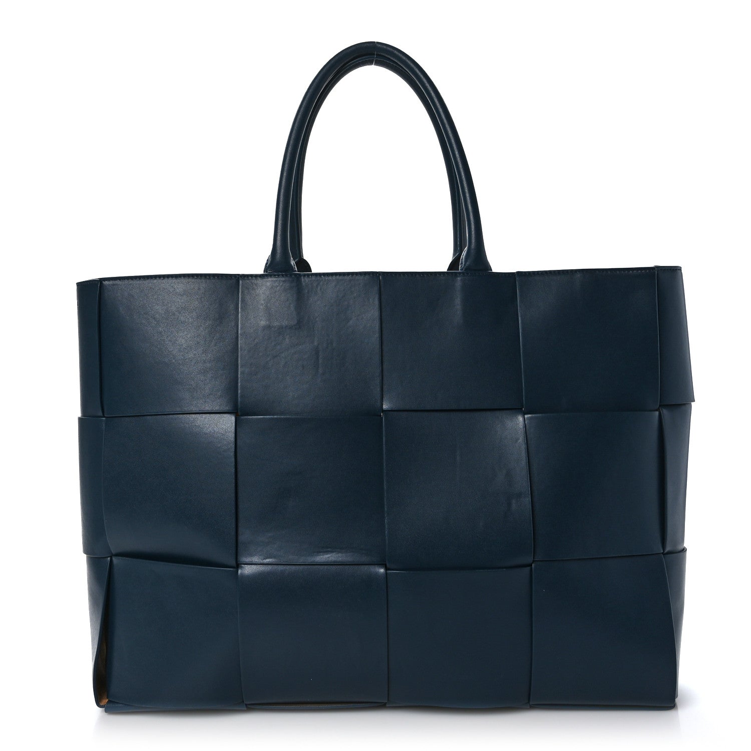 Bottega Veneta Nappa Maxi Intrecciato Mens Arco Tote Navy Blue 1 of 7
