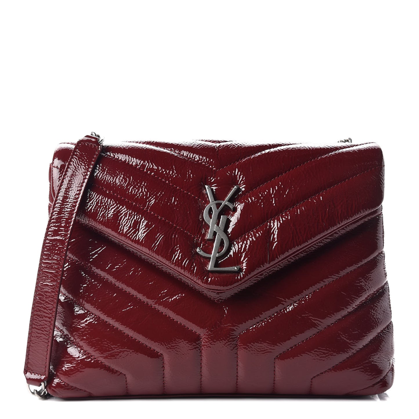 Patent Y Quilted Monogram Small Loulou Chain Satchel Palissandre