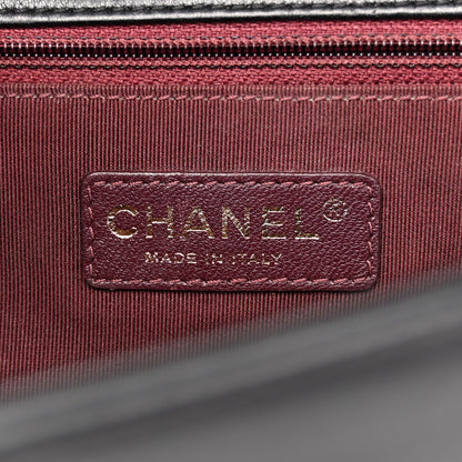 Chanel Calfskin Caviar Suede Chevron New Medium Boy Flap Black 6 of 15